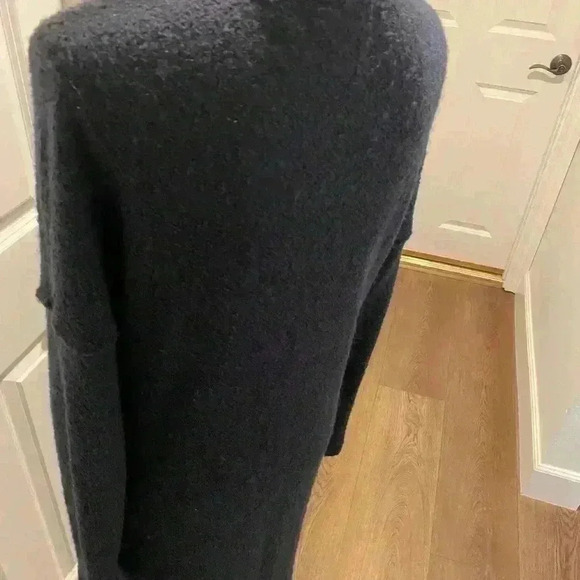 3 Dots Womens Long Black Cardigan buttons acrylic poly mohair wool blend  M - Picture 6 of 14